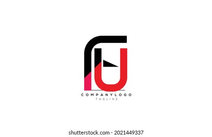 Alphabet FU UF Initial Letter Monogram Icon Logo vector illustration abstract  web character logotype initials icon badge business