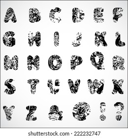 Alphabet, full and Grunge