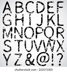 Alphabet, full and Grunge 