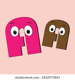 Alphabet fullcolor with eyes cartoon character.  Cute abc design for book cover, poster, card, print on baby's clothes, pillow etc. Colorful letters composition.