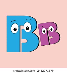 Alphabet fullcolor with eyes cartoon character.  Cute abc design for book cover, poster, card, print on baby's clothes, pillow etc. Colorful letters composition.