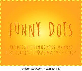 Alphabet Funny dots font effect with cartoon letters