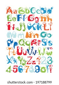 Alphabet with funny monsters