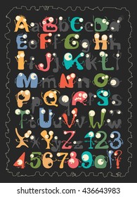 Alphabet with funny monsters