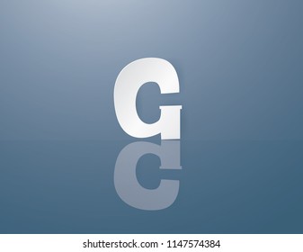 Alphabet G  Calligraphy Sample Styles paper on blue background.Vector craft and illustration style