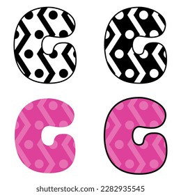 Alphabet G in flat style isolated