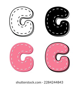 Alphabet G in flat style isolated