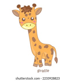 Alphabet G For Giraffe Vocabulary Illustration vector Clipart