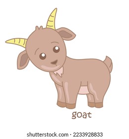 Alphabet G For Goat Vocabulary Illustration vector Clipart