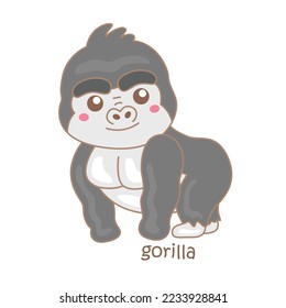 Alphabet G For Gorilla Vocabulary Illustration vector Clipart