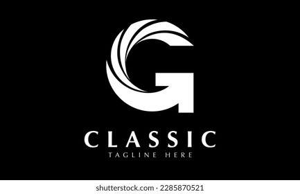 Alfabeto G letra inicial del logotipo monograma abstracto plantilla vectorial