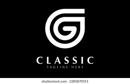 Alphabet G initial logo letter abstract monogram vector template