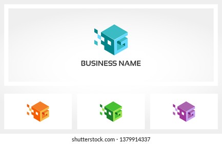 Alphabet G Letter Block Pixel Cube Logo