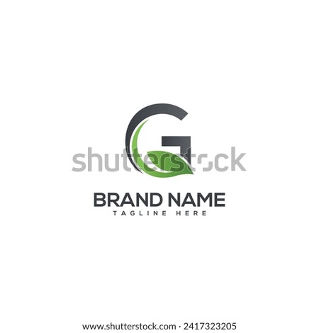 Alphabet G letter green leaf ecology nature logo element vector.