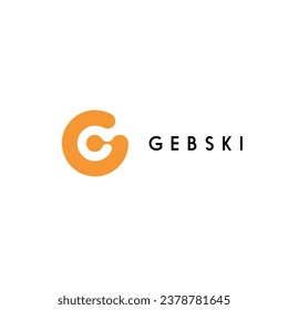 Alphabet g logo flat color orange vector design