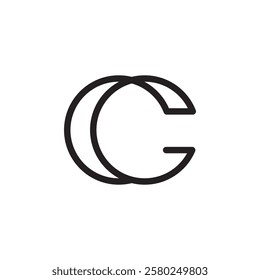 alphabet g logo ribbon seamless line vector eps