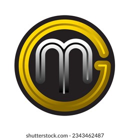alphabet g and m vector icon