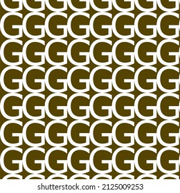 Alfabeto G sin fisuras con fondo blanco. 