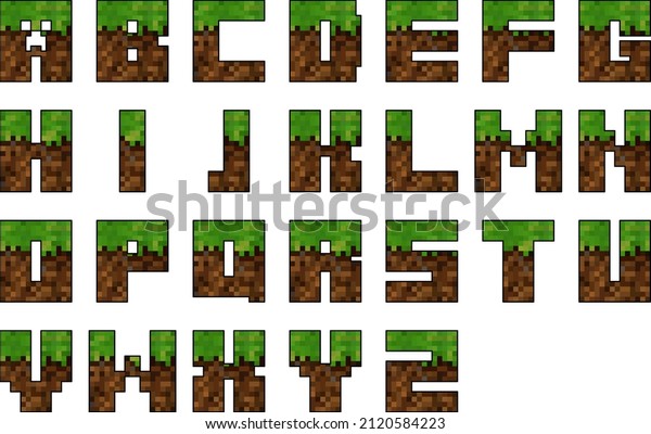 alphabet game pixel style letters your stock vector royalty free 2120584223 shutterstock