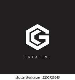 Alphabet GC,CG letter logo design template vector illustration.