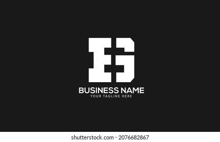 Plantilla de logotipo de vector de monograma abstracto de tipo EG o GE
