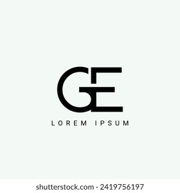 Alphabet GE or EG illustration monogram vector logo template