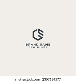 Alphabet GE EG letter logo design. Flat vector logo design template illustration