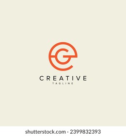 Alphabet EG GE letter modern monogram style logo vector element.