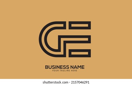 Plantilla de logotipo del vector de monograma creativo mínimo de GE o EG de alfabetos