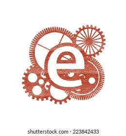 alphabet with gears