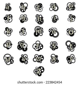 alphabet with gears