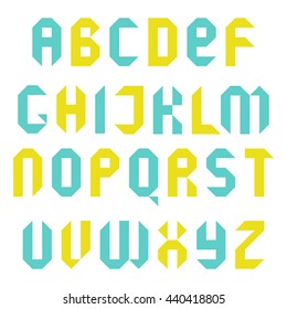 Alphabet. Geometric design. Type. Font symbols. Vector illustration