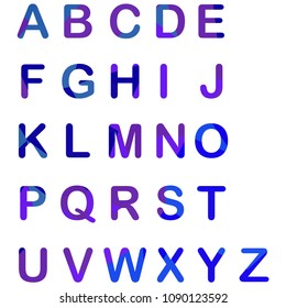 Alphabet. Geometric letters. Colored letters. Creative alphabet. Polygonal style.