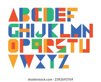 Alphabet with geometric shape type 