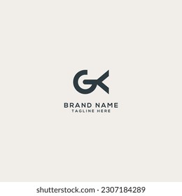 Alphabet GK KG Brief Logo Design. Flache Vektorgrafik-Logo-Design-Vorlage Illustration.