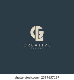 Alphabet GL LG letter modern monogram style logo vector element.