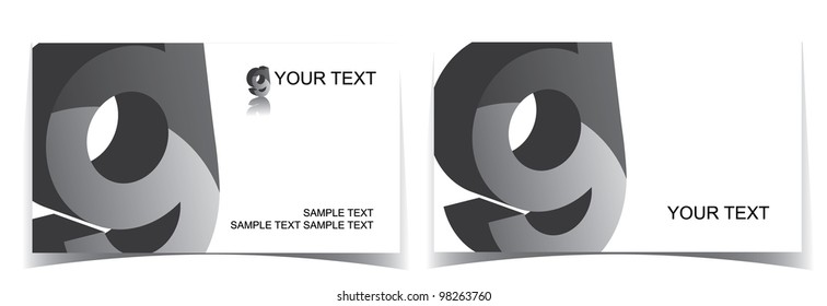Alphabet Glossy Silver Icon Symbol Business Card Set EPS 8 vector, grouped for easy editing.