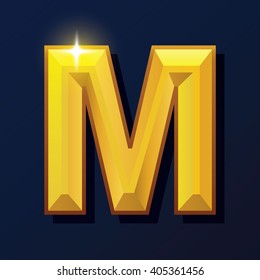 Alphabet gold color style