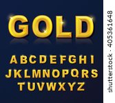 Alphabet gold color style set