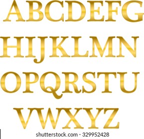 alphabet gold letters vector
