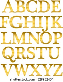 Alphabet Gold Letters Vector