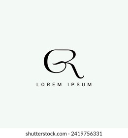 Alphabet GR or RG illustration monogram vector logo template