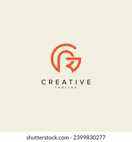 Alphabet GR RG letter modern monogram style logo vector element.