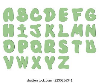 Alphabet in graffiti bubble style. Vector font. Trend colors. objects isolated