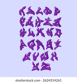 Alphabet Graffiti Font  Urban. Font Hip-hop Typography. Graffiti Letter Font Street
