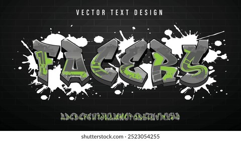 Alphabet Graffiti HipHop text vector Letters