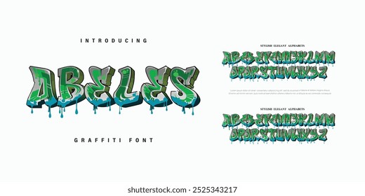 Alphabet Graffiti Hip-hop text vector Letters