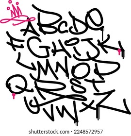 Alphabet in graffiti marker style