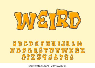 Alphabet Graffiti Orange Weird Cartoon Letters Vector
