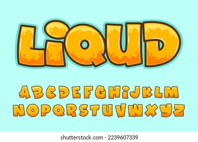 Alphabet Graffiti Pop Liquid melt text vector Letters